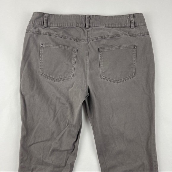 Camaieu Womens Chino Pants Gray Stretch Pockets 10 - Picture 6 of 7